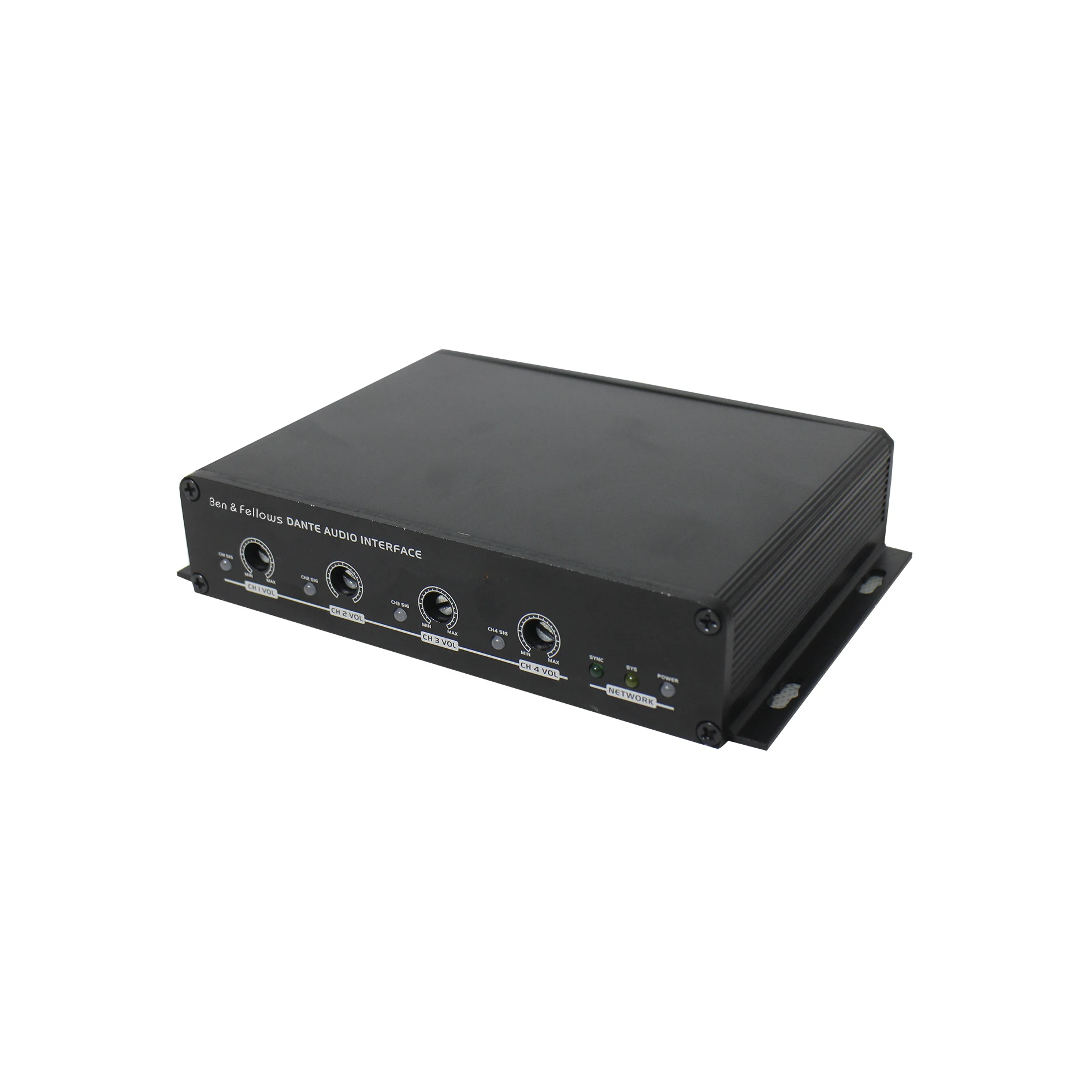 Сетевой мини преобразователь/передатчик 4 в выхода Dante Audio IP с регулятором