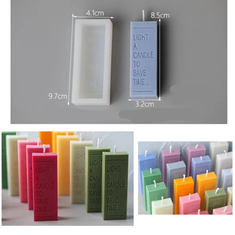 Rectangle letter candle mold INS popular style simple cool color style scented candle mold