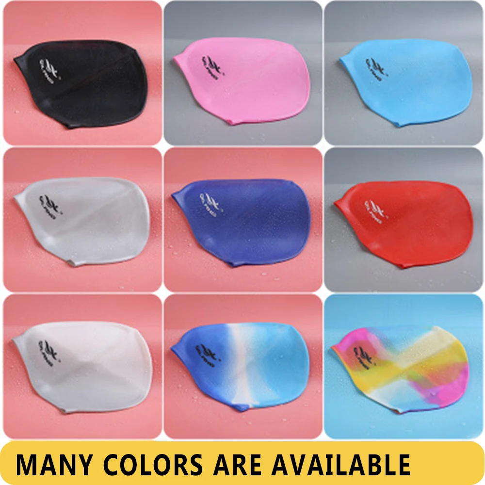 ZAFILLE Women's Swimming Cap Silicone Ear Protection Waterproof Hat For Pool Colorful Bathing Swim Caps Accessories |