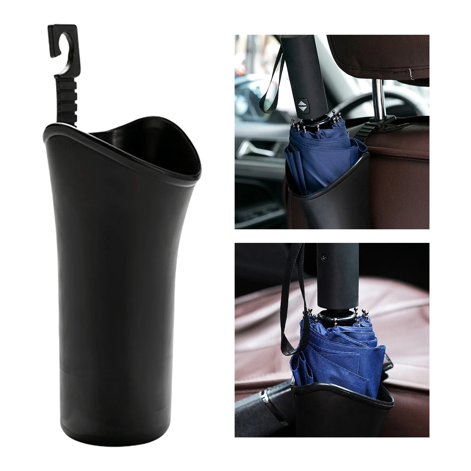 Umbrella Holder Car Storage Box Multi-Function Auto Car Umbrella Holder Bucket Storage Box Bucket Garbage Can Hanging Organizer Black