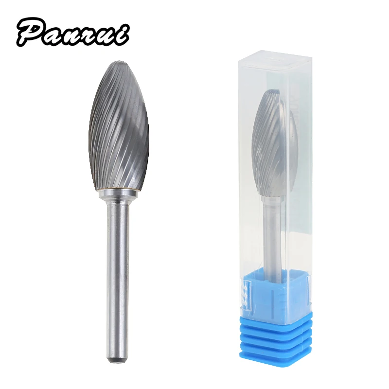 YG8 Alloy Rotary File 1Pcs Oval H-shape Single And Double Groove Tungsten Steel Woodcarving Grinding Head Carbide Milling Cutter