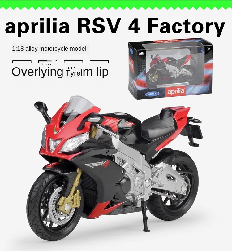 Welly 1:18 Aprilia RSV 4 Factory Diecast Motorcycle 