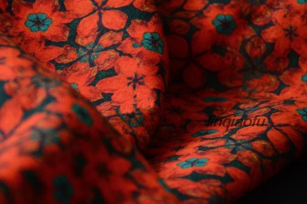 Дизайн, красная Высококачественная брендовая одежда из рами, Высококачественная льняная ткань