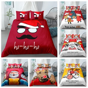 

Christmas Gift Home Textile Bedclothes High-Quality 2/3pcs Luxury Bedding Sets Animal Dog King Size Duvet Cover Drop Shipping