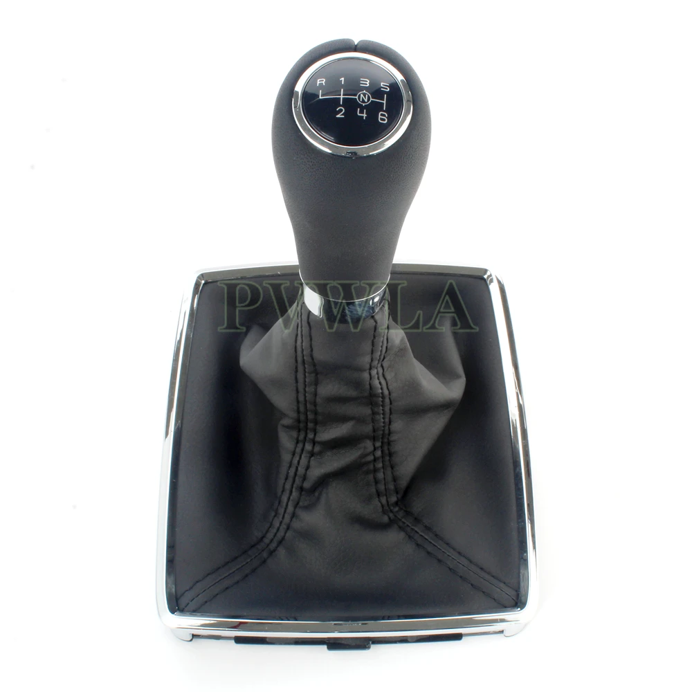 6 Speed Gear Shift Knob With PU Leather Boot  With 8MM Hole For Mercedes Benz W204 2008 2009 2010 2011 2012 2013 2014