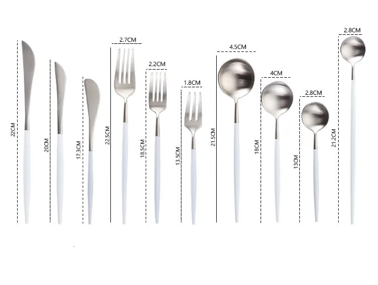 Набор стальных столовых приборов портативный дорожный набор Dinneware 304 белая Серебряная вилка, ложка палочки для еды Silverwar набор вилок Ножи Ложки