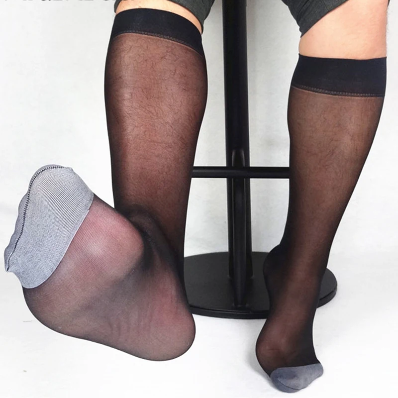 1 пара черных, золотых, синих мужских просвечиваемых носков в полоску с широким носком шелковые высокие тонкие дышащие носки сексуальный мягкий Блейзер конверт для детской коляски