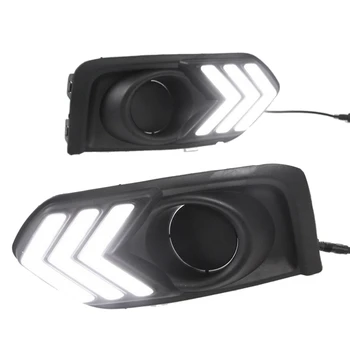 

for Honda City 2017-2018 Pair Front LED DRL Daytime Running Light with Turn Signal Lamp Fog Light