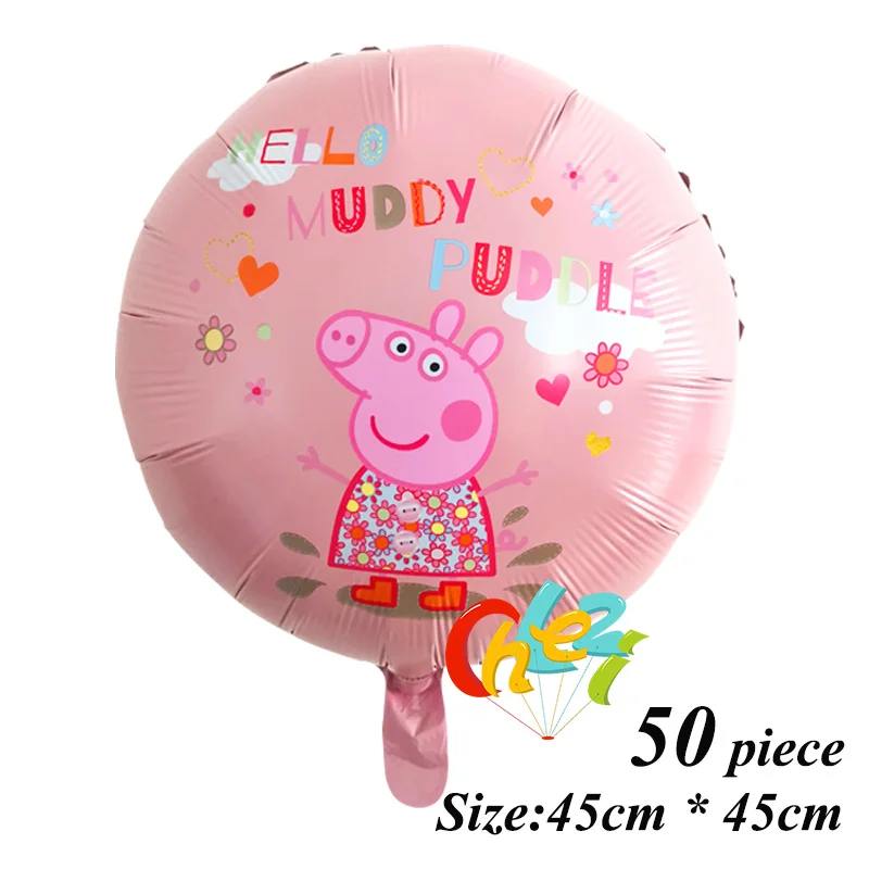 Style 4 50 шт. PEPPAPIG Джордж фольгированные шары ребенок с днем рождения вечерние украшения детский душ воздушные гелиевые балоны детские игрушки - Цвет: Style 4