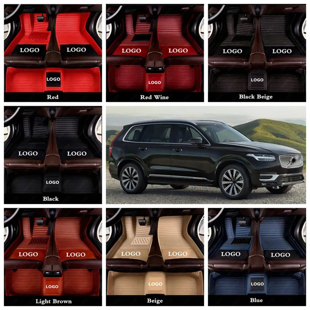 Кожаные коврики для автомобиля Volvo V90 V40 C30 V60 S80 S90 S40 S60 XC70 XC90 XC40 XC60 кожаные