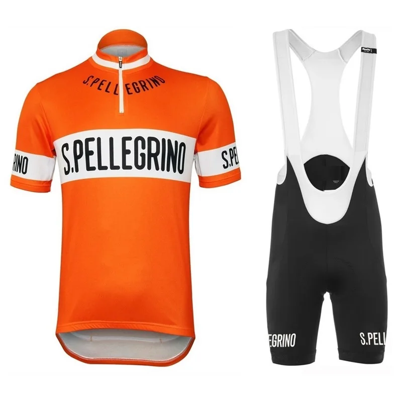 

S.P Cycling Suit 1976 Retro Orange Cycling Jersey And Bib Shorts Kit Racing team Bicycle Short Sleeve riding Wear