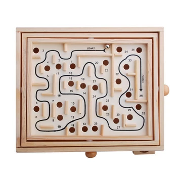 

Fan Palace Puzzle Game Balance Board Wooden Table Maze Ball Bead Maze Game Children and Adult Toys