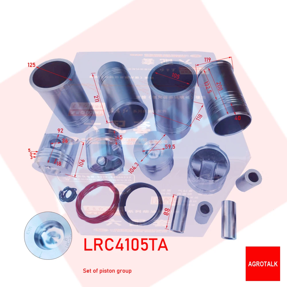 Группа поршней для двигателя YTO LRC4105TA / LRC4105T60 LRC4105T57 LR4108T80SY пожалуйста пришлите | Детали инструментов -32637511908