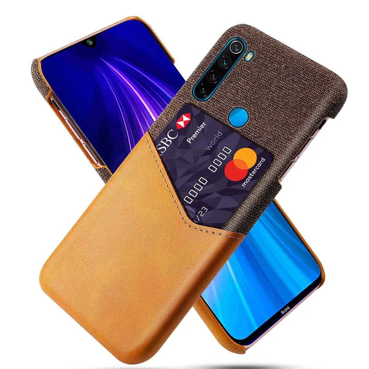 Для Xiaomi Redmi Note 8 чехол из искусственной кожи и мягкой ткани Комбинированный