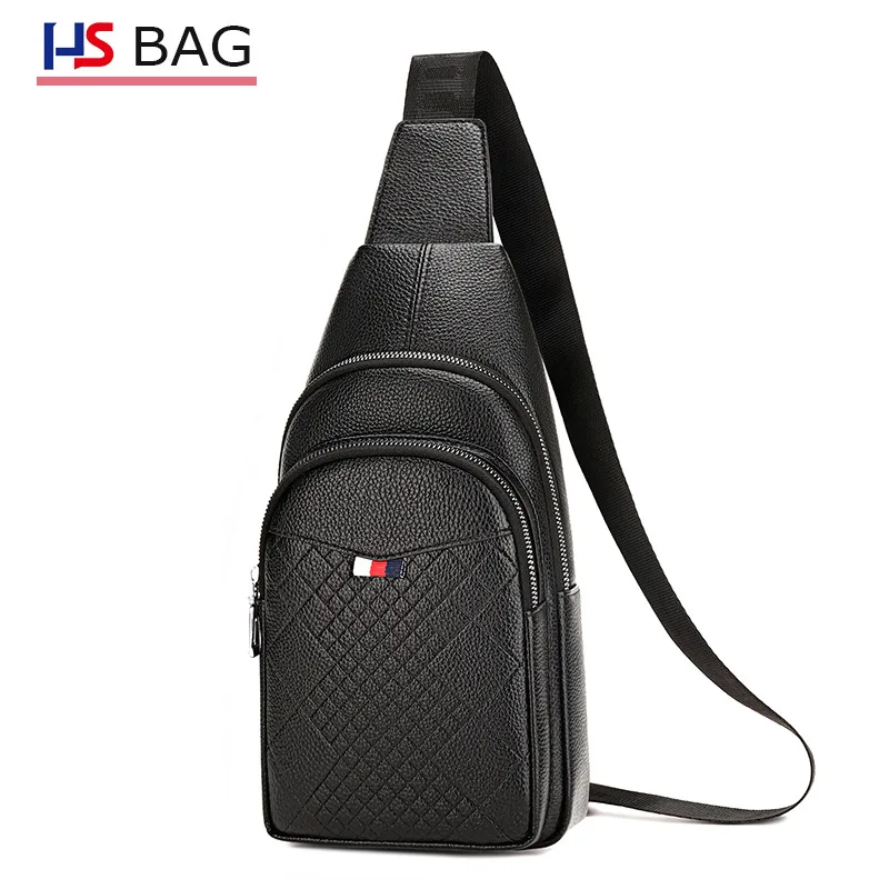 

New Style PU Leather Men Chest Pack Korean-style Large Capacity Waterproof Shoulder Bag Outdoor Casual Travel Large Capacity Che