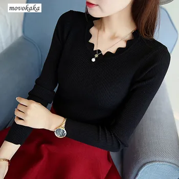 

2020 new beautiful ladies bow long sleeve winter sweater women's knitted sweater