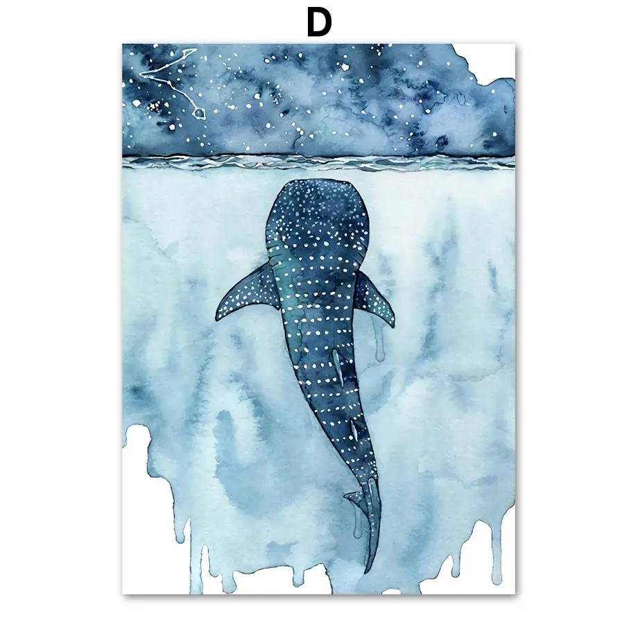 Whale-Shark-Ship-Abstract-Landscape-Wall-Art-Canvas-Painting-Nordic-Posters-And-Prints-Wall-Pictures-For (6)