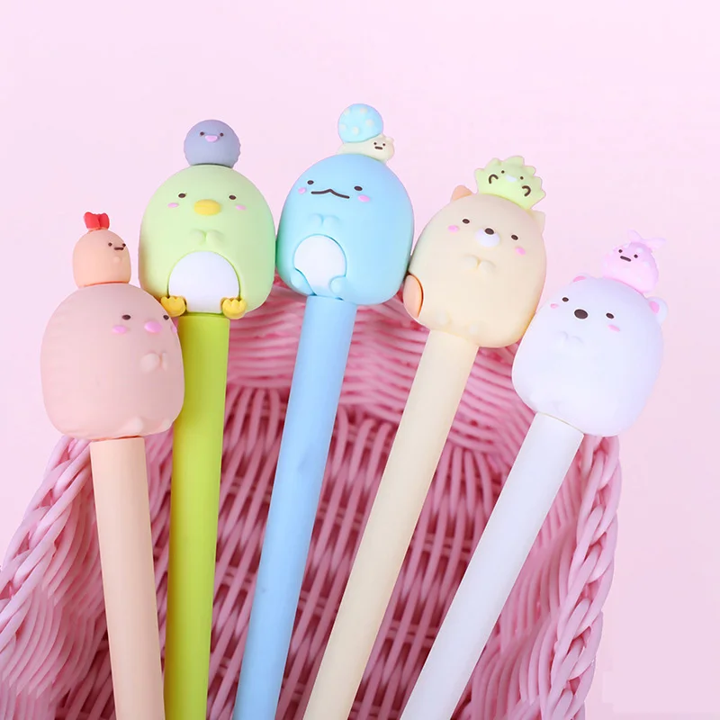 4 шт./партия, милая гелевая ручка Sumikko Gurashi, 0,5 мм, ручка для подписи, школьные, офисные, канцелярские принадлежности, подарок