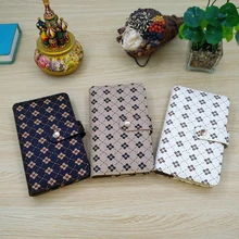 Кожаная папка, чехол для повторного использования, журнал, Обложка для A6, блокнот, дневник, многофункциональный кошелек, папка, четыре золотых листа, клевер