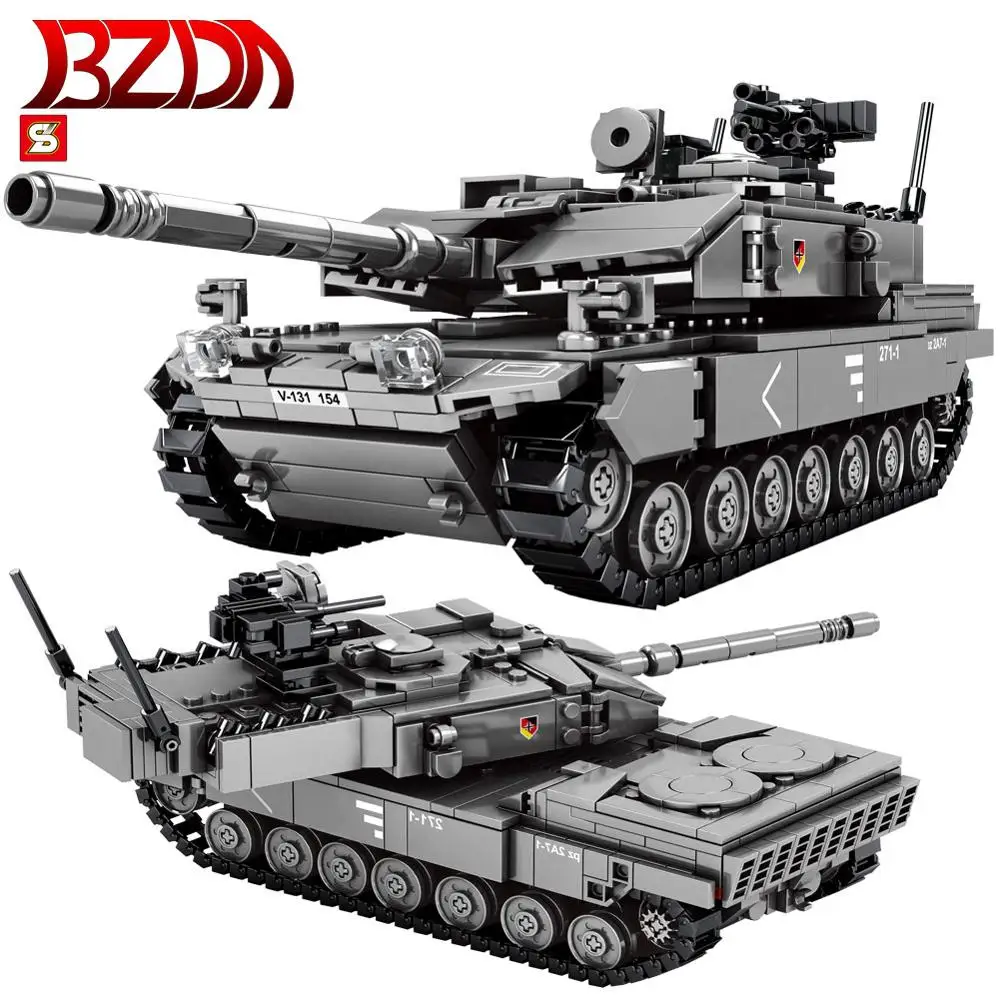 BZDA FV 4034 Challenger-2 Battle Tank Building Blocks Leopard 2A7+ Main Model Bricks Toys For Kids Birthday Gifts | Игрушки и хобби