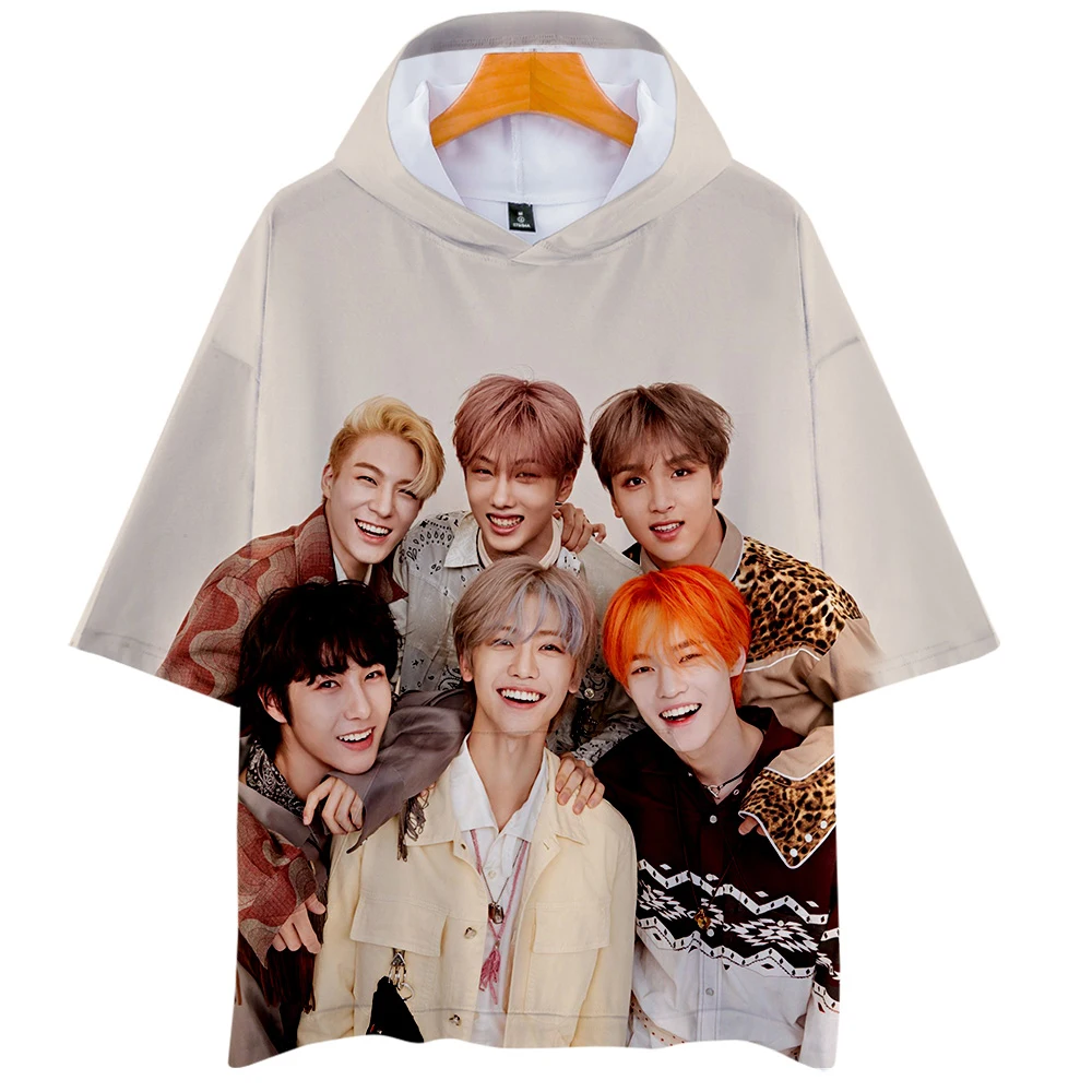 Kpop NCT DREAM 3D дизайн футболка мужская и женская унисекс с капюшоном и круглым вырезом Футболка с карманом We Boom летняя футболка с коротким рукавом K-pop одежда