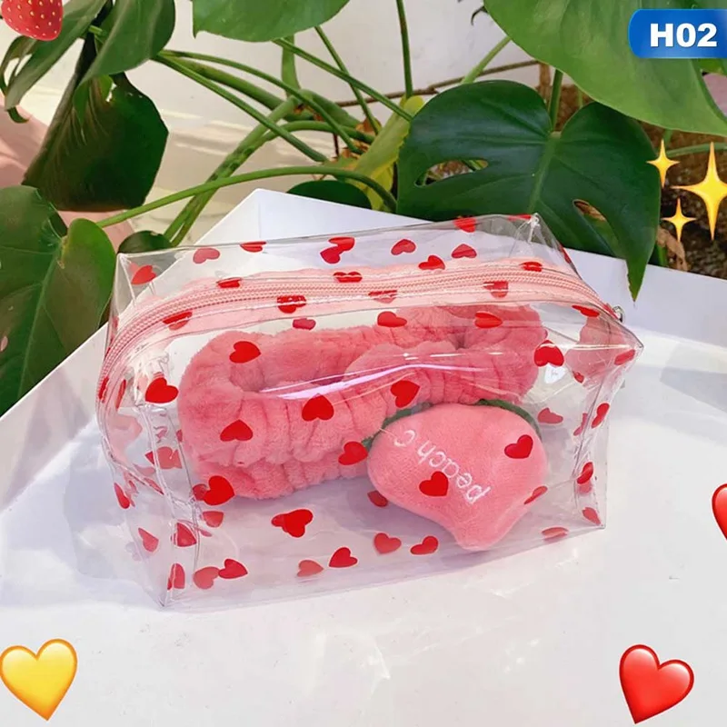 Прозрачный Кошелек для монет ПВХ дорожная косметичка фрукты красное сердце авокадо сумка дропшиппинг