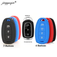 Jingyuqin силиконовый чехол для ключей от машины для hyundai i30 Ix35 Solaris Azera Elantra Grandeur Ig Accent Santa Fe Verna-бесключевая крышка