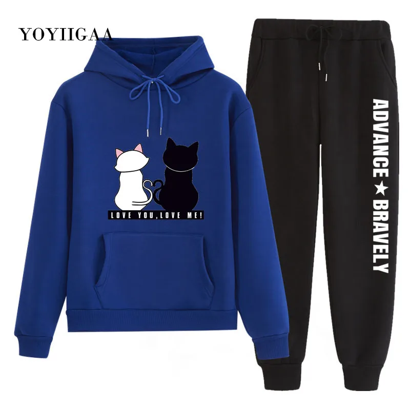 Повседневный Спортивный костюм из 2 предметов женские толстовки Осень зима 2020