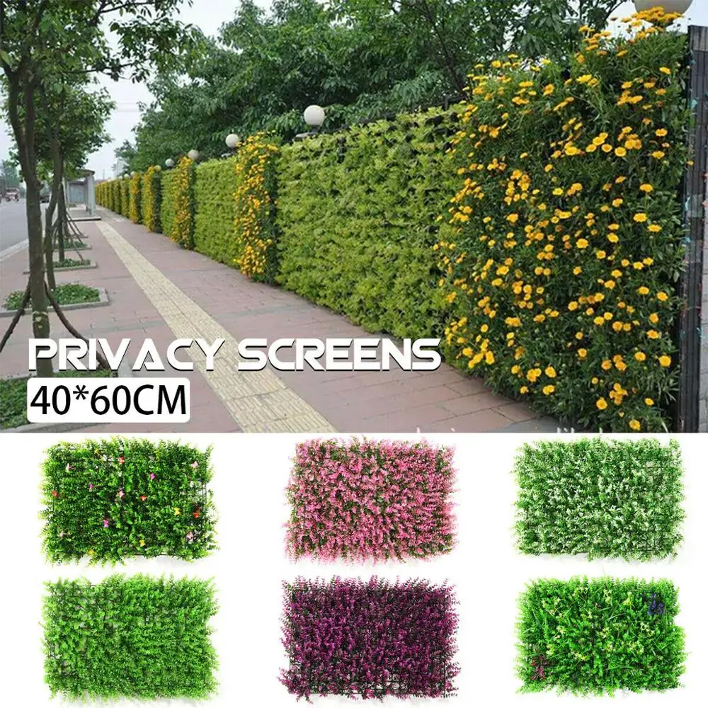 60cm*40cm*4cm Artificial Ivy Leaf Plastic Garden Screen Rolls Wall Landscaping Fake Turf Plant