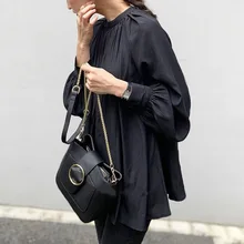 

Blouse Spring And Autumn New Korean Fashion Japanese Women's Long Sleeve Loose Pure Color Temperament Commuter Shirt Ladies Top