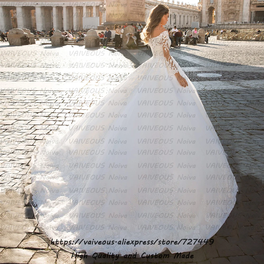 Robe de Mariee роскошное кружевное бальное платье с длинным рукавом свадебное платье es Vestido De Noiva свадебное платье в стиле бохо