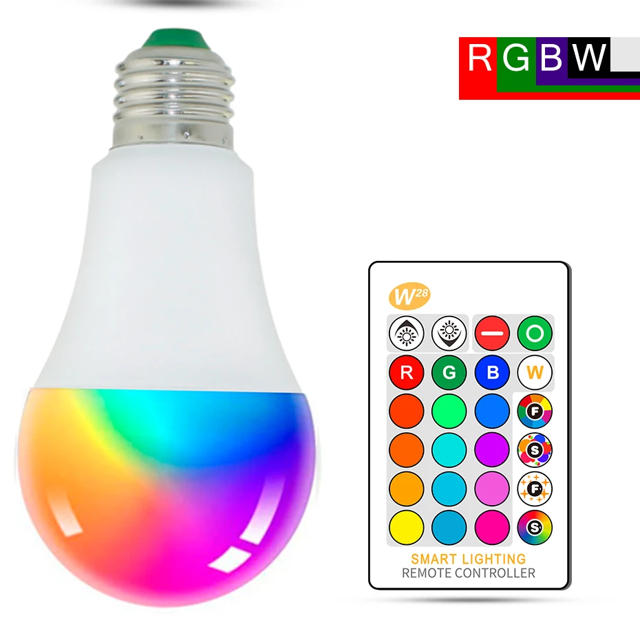 

LED RGB Magic Light E27 RGB LED Lamp 5/10/15W 85-265V LED Bulb Lampada LED Lamps 16 Color Changeable With IR Remote Controller