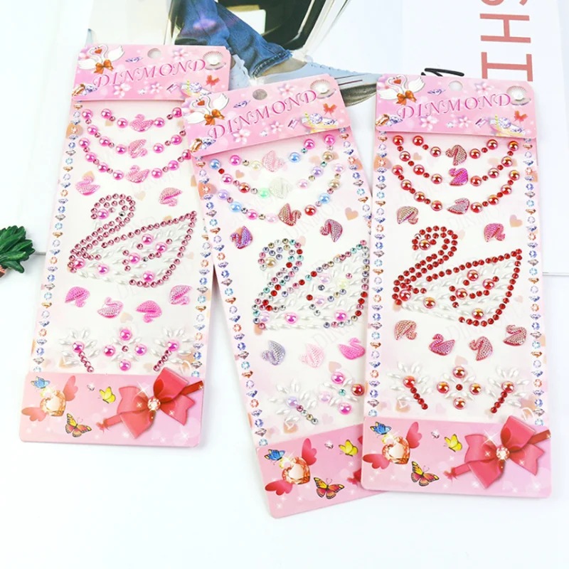 

1 Sheets Acrylic Rhinestone Sticker Cartoon Resin Swan Decorative DIY Scrapbooking Mobile Phone Crystal Sticker Stationery