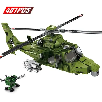 

Army WW2 Modern Military City SWAT Police Armed Helicopter Building Blocks Weapons Model Bricks Kids Toys