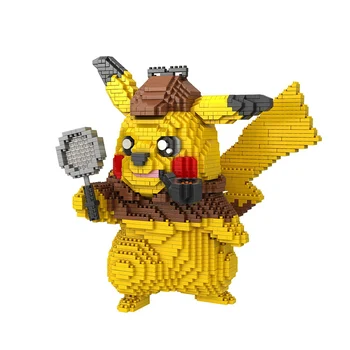 

Detective Pikachued Diamond Building Blocks Game Movie Action Figures Toys 2750pcs Micro Blocks For Kids 19.8cm High Bricks