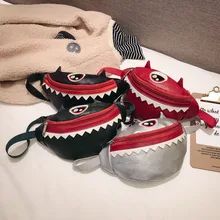 Новые поясные сумки для детей из искусственной кожи с монстрами, Детская поясная сумка с высокой вместительностью, сумки с ремнем для девочек, водонепроницаемые банановые сумки на плечо