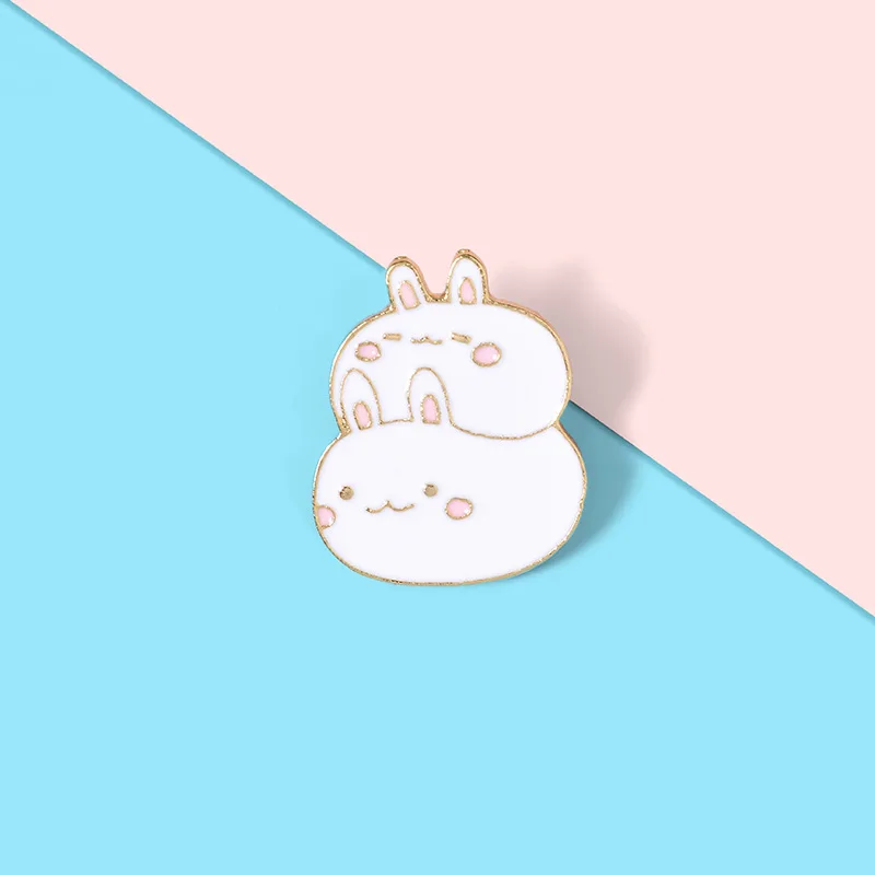 Эмалированные заколки Fat Bunny милые Многослойные кролики женская рубашка