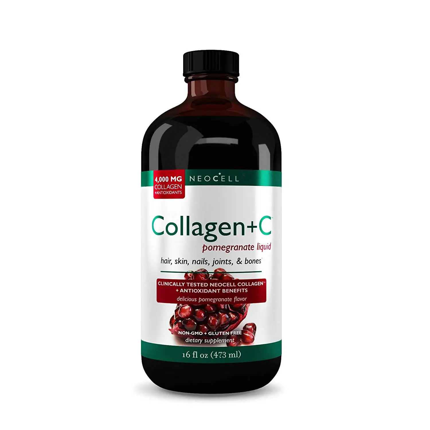 

Collagen+C Pomegranate Liquid 1 and 3 plus Antioxidants, Ionic Minerals, and Vitamin C Promotes Healthy Joint Cartilage Tissue