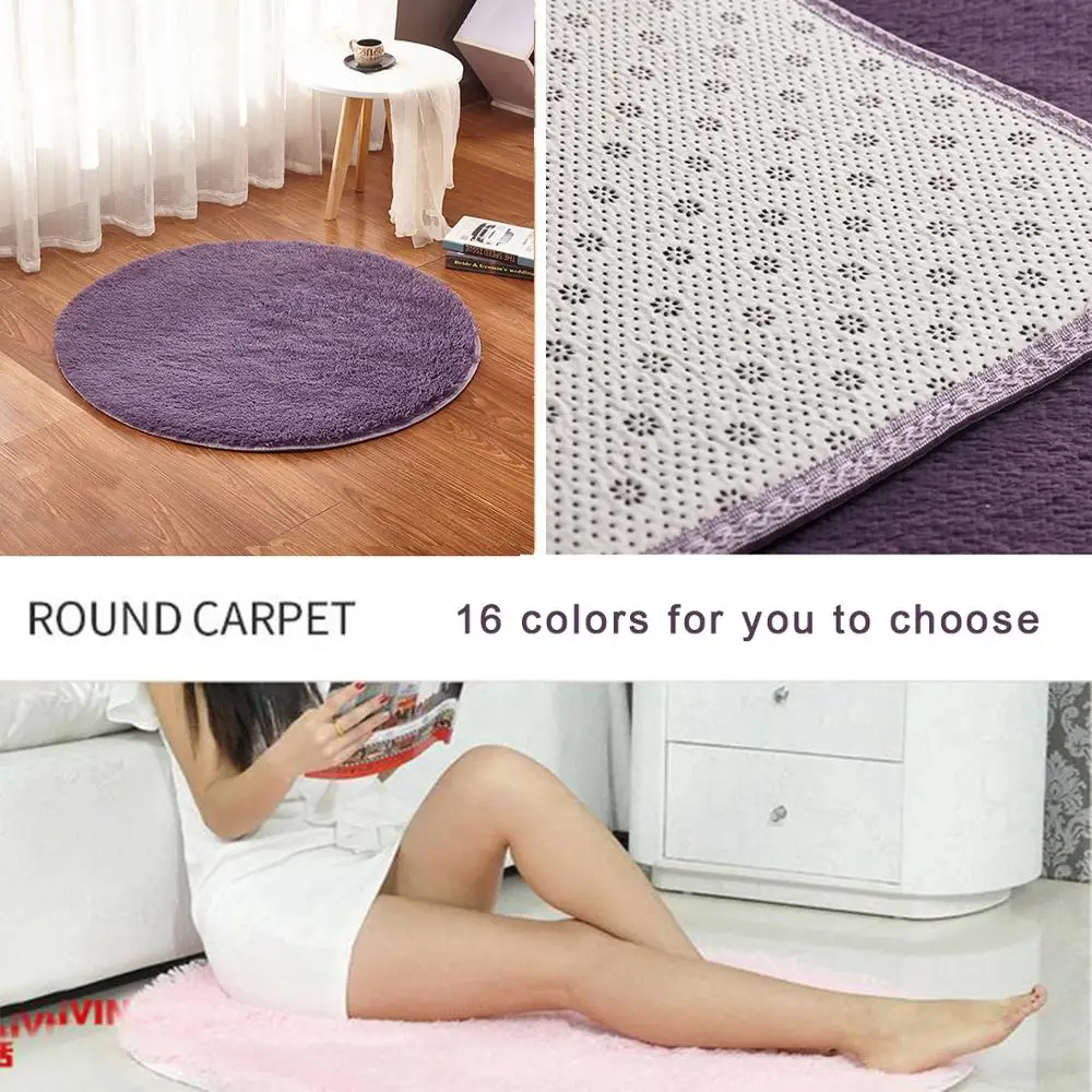 

RULDGEE Long Hair Fluffy Round Rug for Living Room Faux Fur Carpet Kids Bedroom Plush Rugs Shaggy Upholstery Area Rug mats