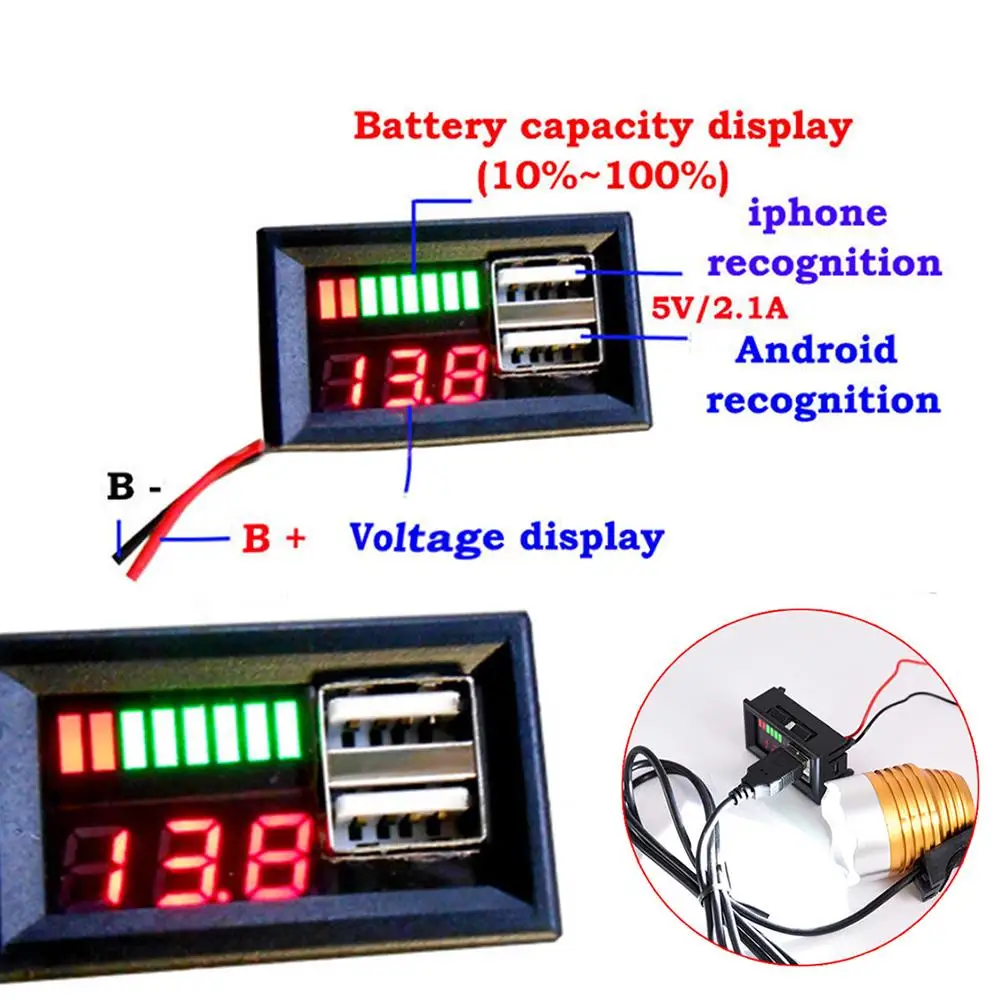 1 шт. детектор напряжения на аккумуляторах 5 В Двойной выход USB|Аккумуляторы для