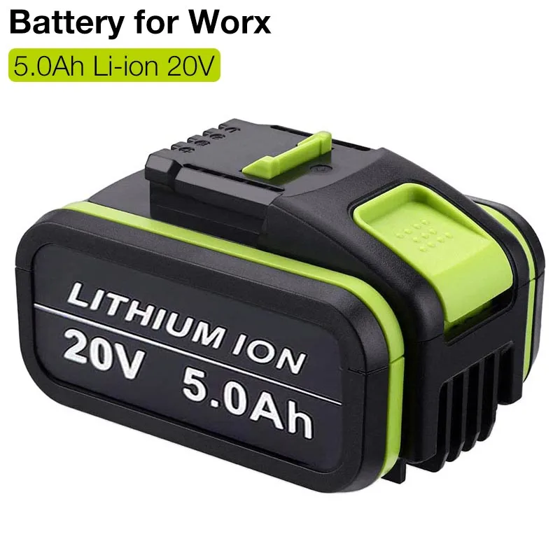 Сменная литий-ионная аккумуляторная батарея 20 в 5 0 Ач для Worx WA3551 WA3553 WX390 WX176 WX550 WX386