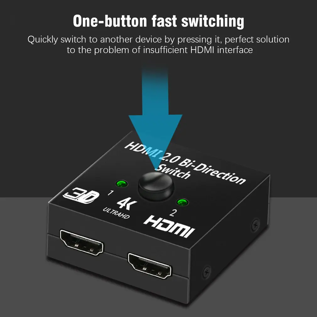 Hdmi 2 в 1 выход адаптер интеллектуальная двунаправленная поддержка 4 к Hdr Hdcp2.2 коммутатор компьютер внешние аксессуары