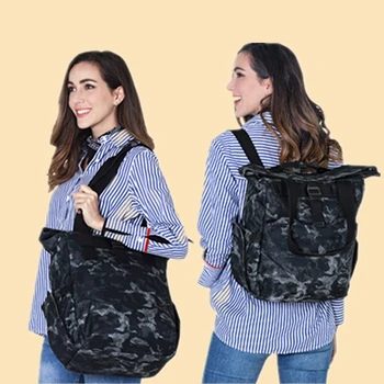 

CAI Women Backpack Shoulder Bags Tote Camouflage Mummy Daddy Diaper Mother Bag Multi-Function Military Style Zipper Men SWAT