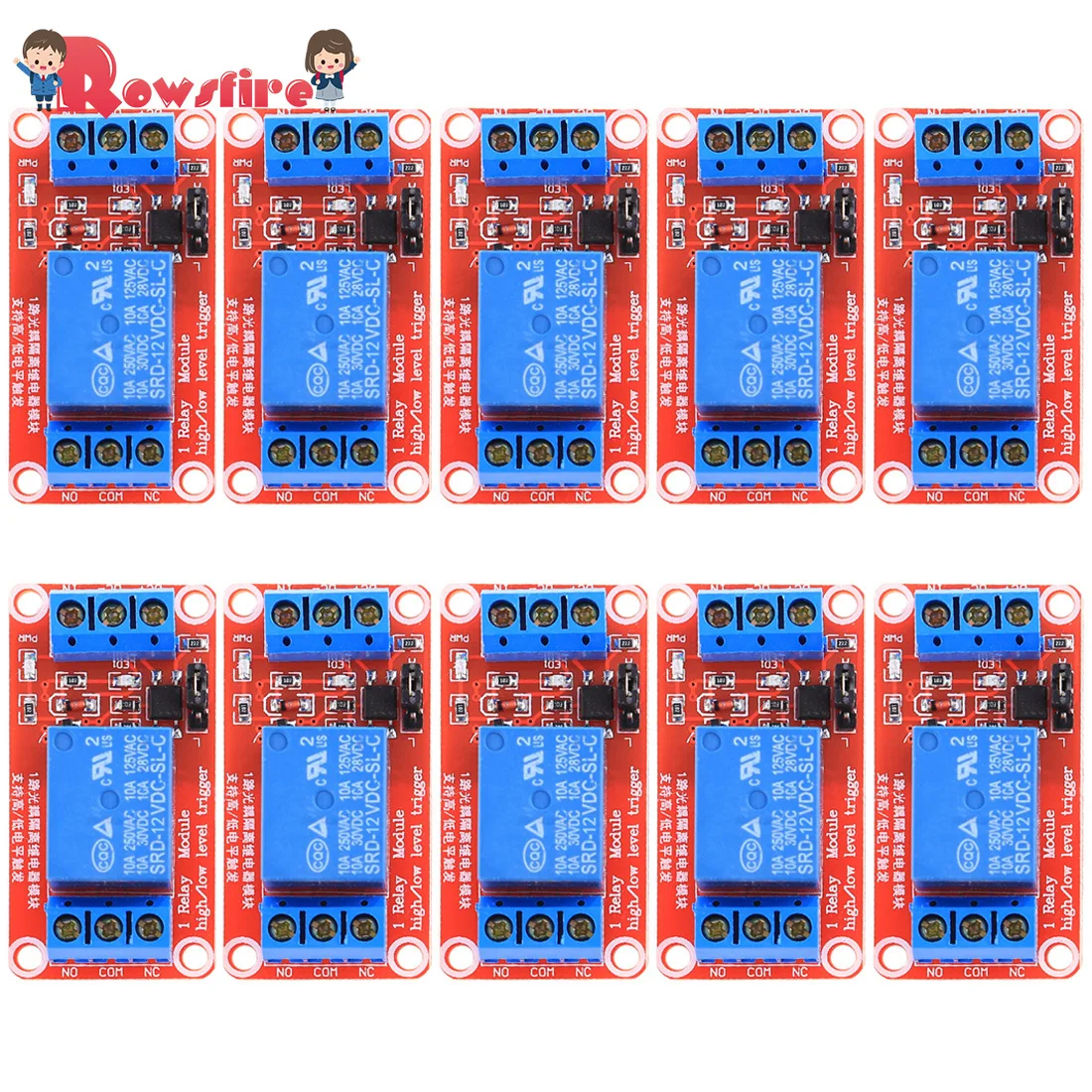 

10Pcs 1 Channel 12V Relay Module For Arduino