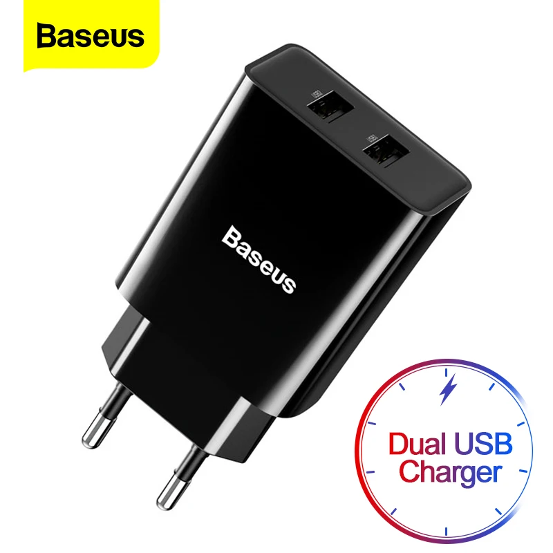 Baseus Dual USB Charger For iPhone 11 Pro Max X 8 6 Fast Charger For Samsung S9 Xiaomi mi 8 Huawei Mate 30 Mobile Phone Charger