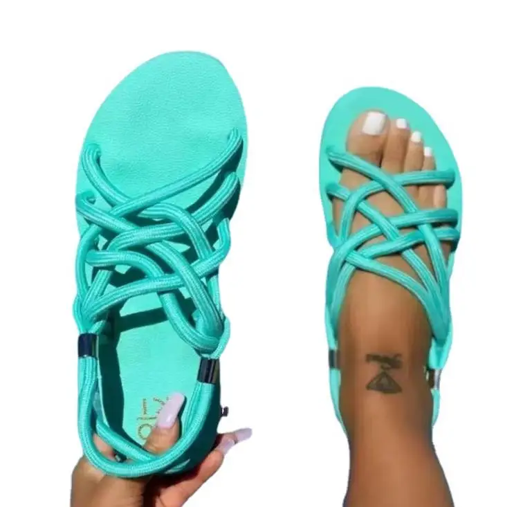 

New Solid Color Beach Women Flip-flops Summer Fashion Women Wedges Slippers High-heeled Wedge Heel Thick Sandals