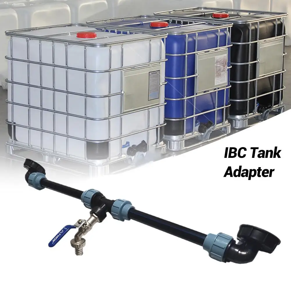 IBC Tank Tap Adapter IBC Tank Thread Faucet With 2 PE Tube Garden Irrigation Tools Connection Valve Hose Switch Fittings
