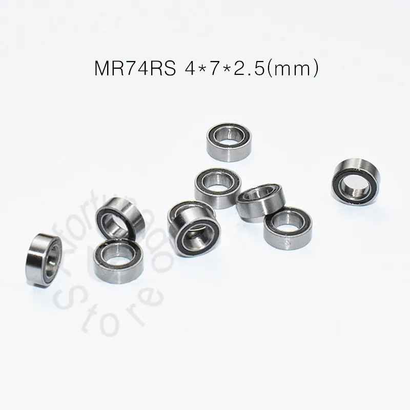 MR74RS 4*7*2.5(mm) 10pieces free shipping bearing ABEC-5 Rubber Sealed Miniature Mini Bearing MR74 MR74RS chrome steel bearing afbeelding