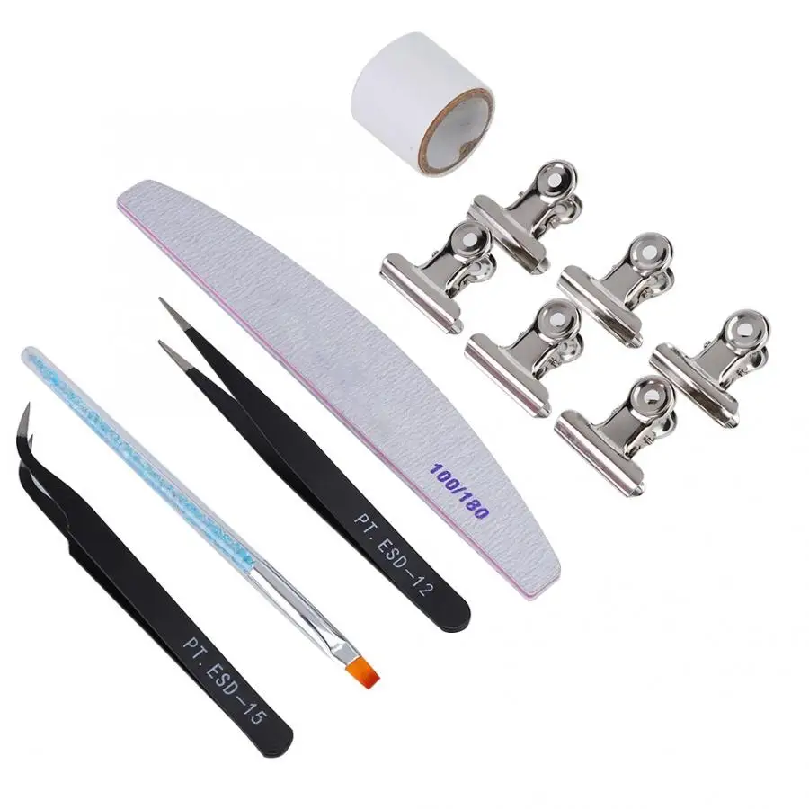 Маникюрная самоклеящаяся шелковая обертка для ногтей лента для наращивания ногтей зажим для УФ-геля ручка-Пинцет Набор