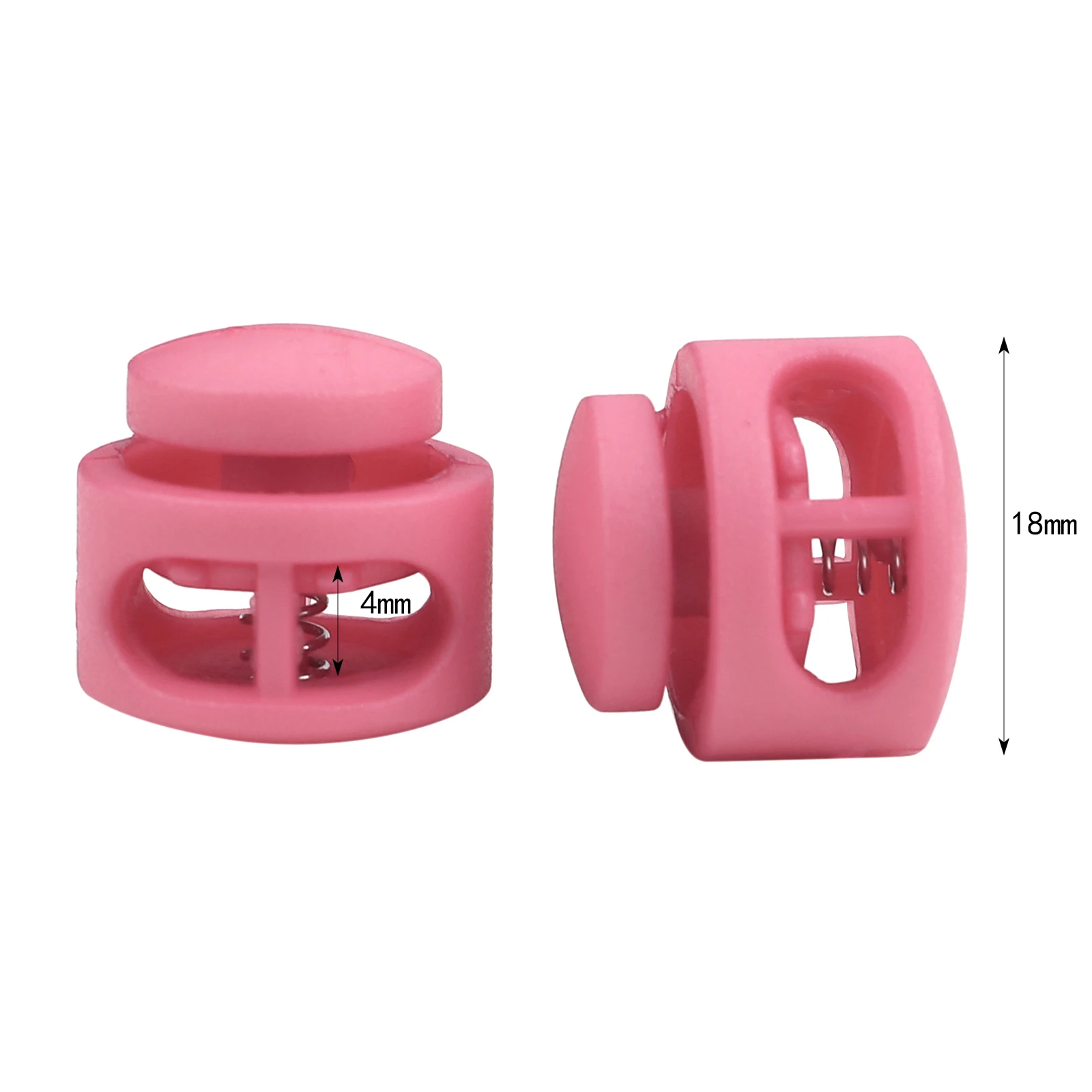 10pcs Round Plastic Toggle Clip Stopper Two holes Cord Lock 18mm Dia.